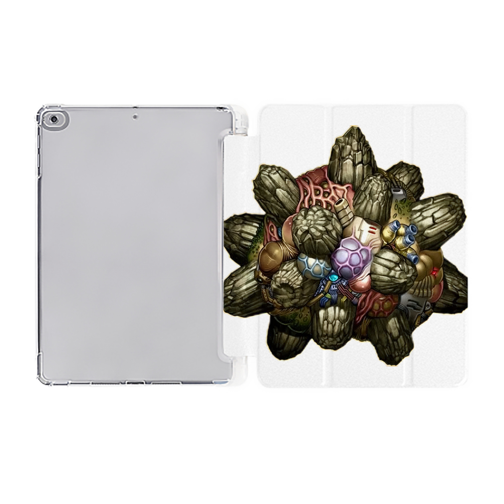 （画像用） 遊☆戯☆王 Yu-Gi-Oh! IPad ケース ペン収納付き 三つ折りスタンド PUレザー×シリコン 対応機種9.5/10.5/10.9インチ